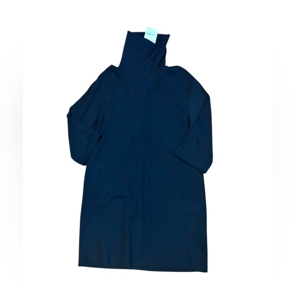 NWT Zara Black Turtleneck Knit Midi Dress Size Medium Classic - Picture 1 of 6